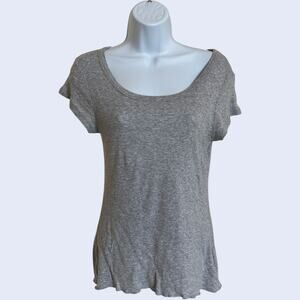 Unknown XS/S Casual Scoop Neck Tunic Heather Grey Cotton Blend